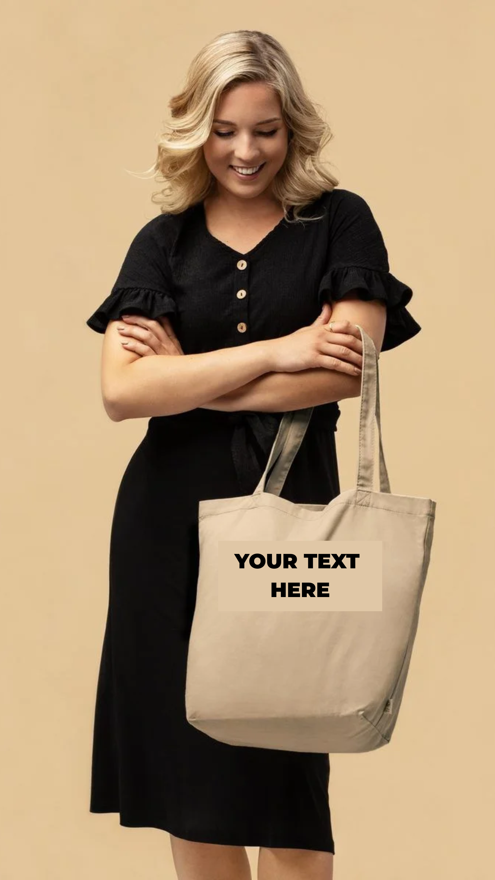 VOCE LINDX Eco Tote Bag – Reusable Lightweight Durable Cotton Shopper – Sustainable Everyday Carry