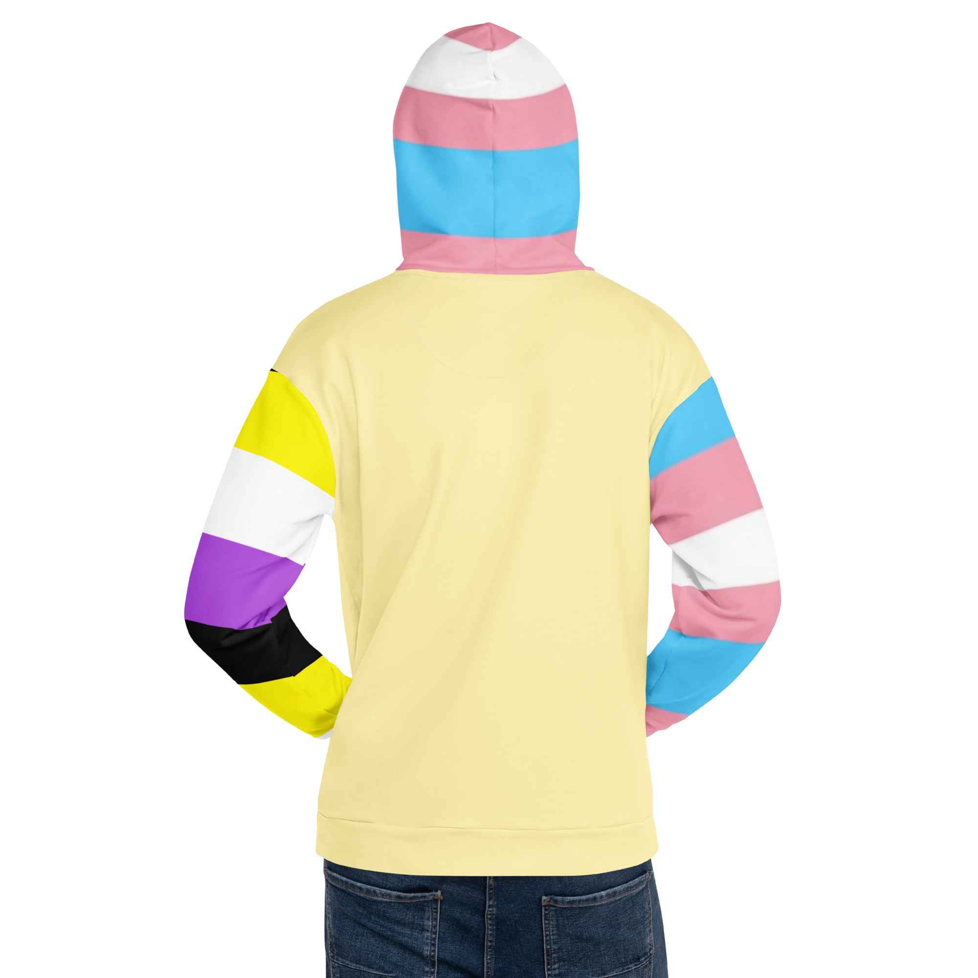 Trans + Non-Binary Flag Hoodie – Inclusive Pride Fashion | Comfortable & Gender-Free Statement Wear