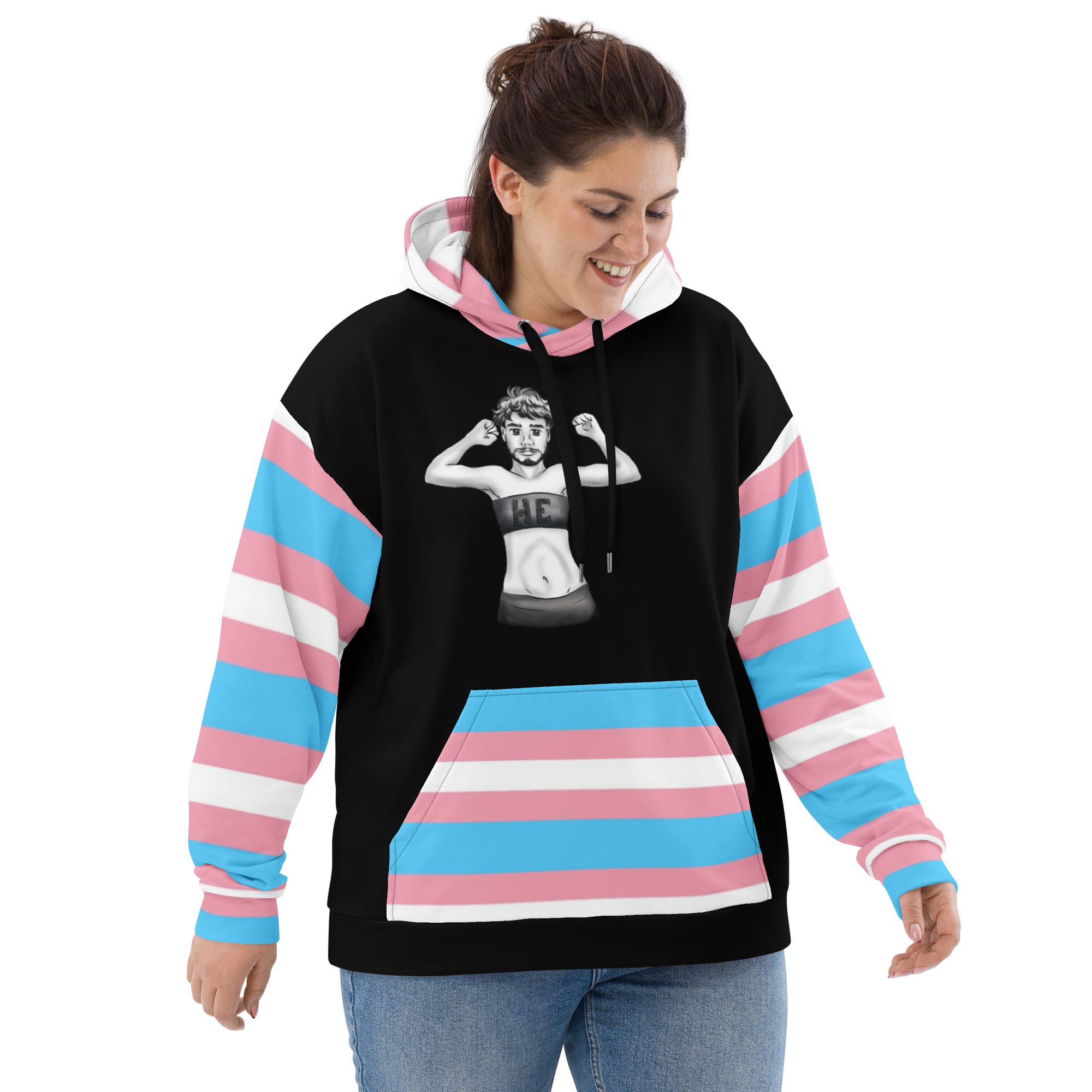 Sudadera con capucha transgénero él
