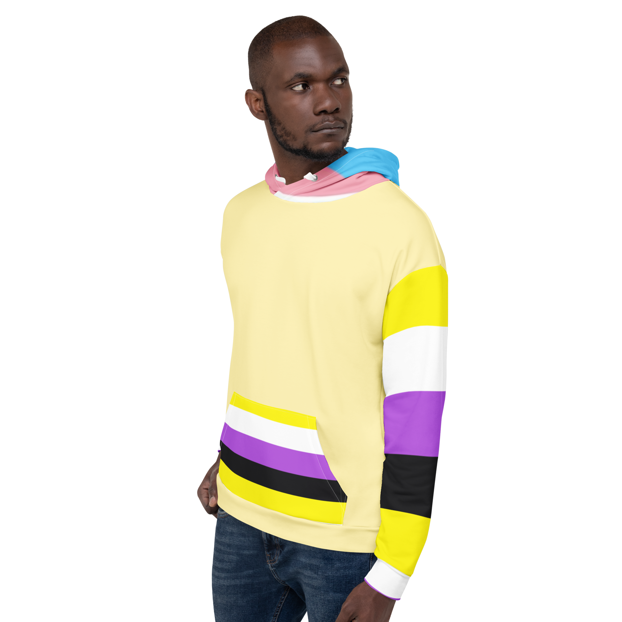 Trans + Non-Binary Flag Hoodie – Inclusive Pride Fashion | Comfortable & Gender-Free Statement Wear