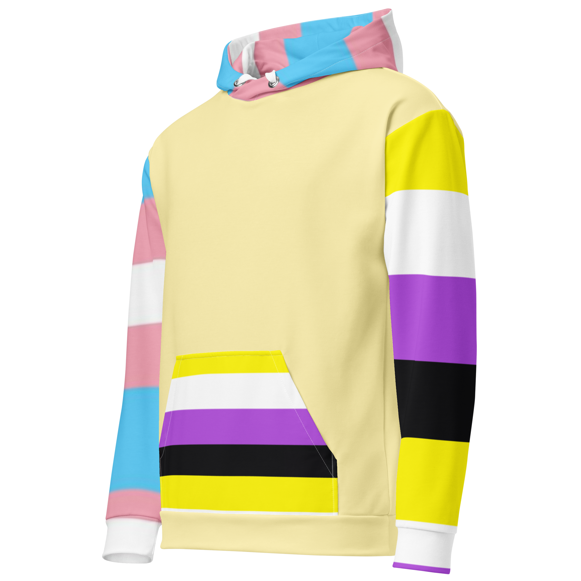 Trans + Non-Binary Flag Hoodie – Inclusive Pride Fashion | Comfortable & Gender-Free Statement Wear