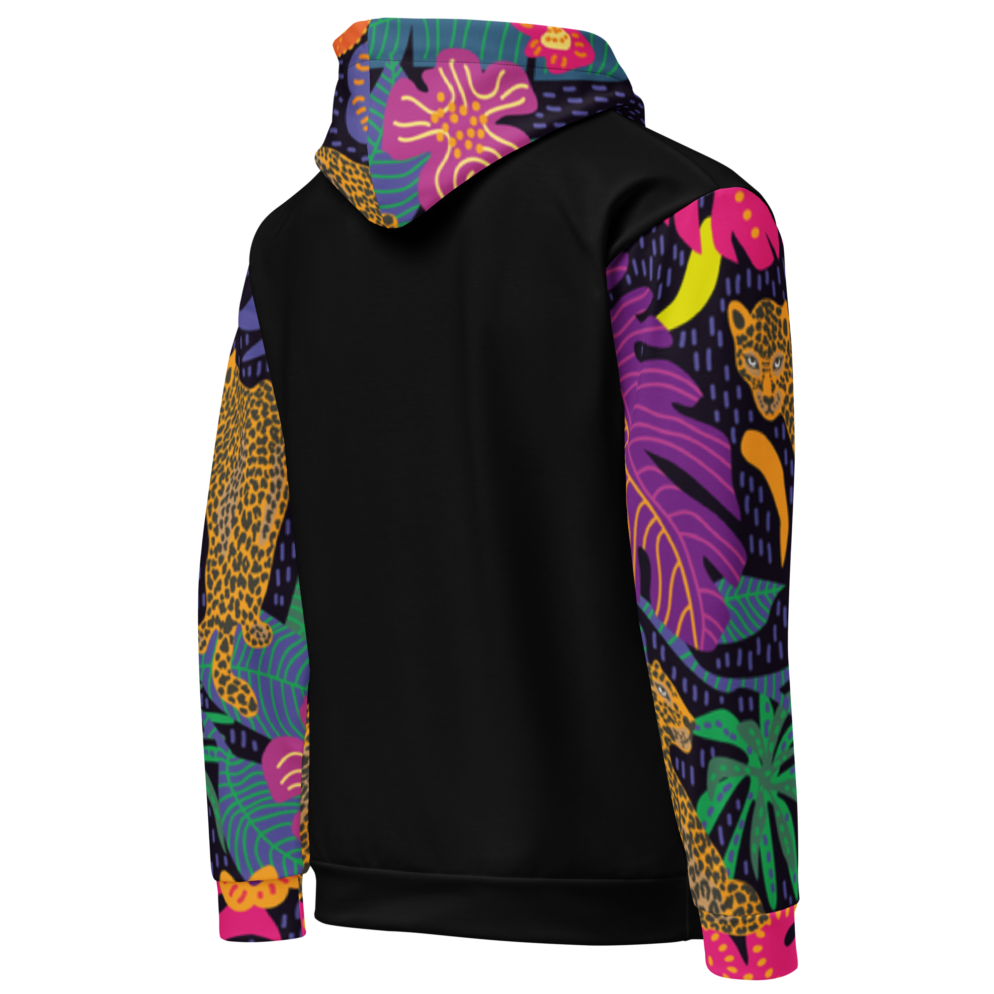 Floral Jaguar Hoodie – Colourful Print with Botanical Motifs | Bold & Artistic Streetwear