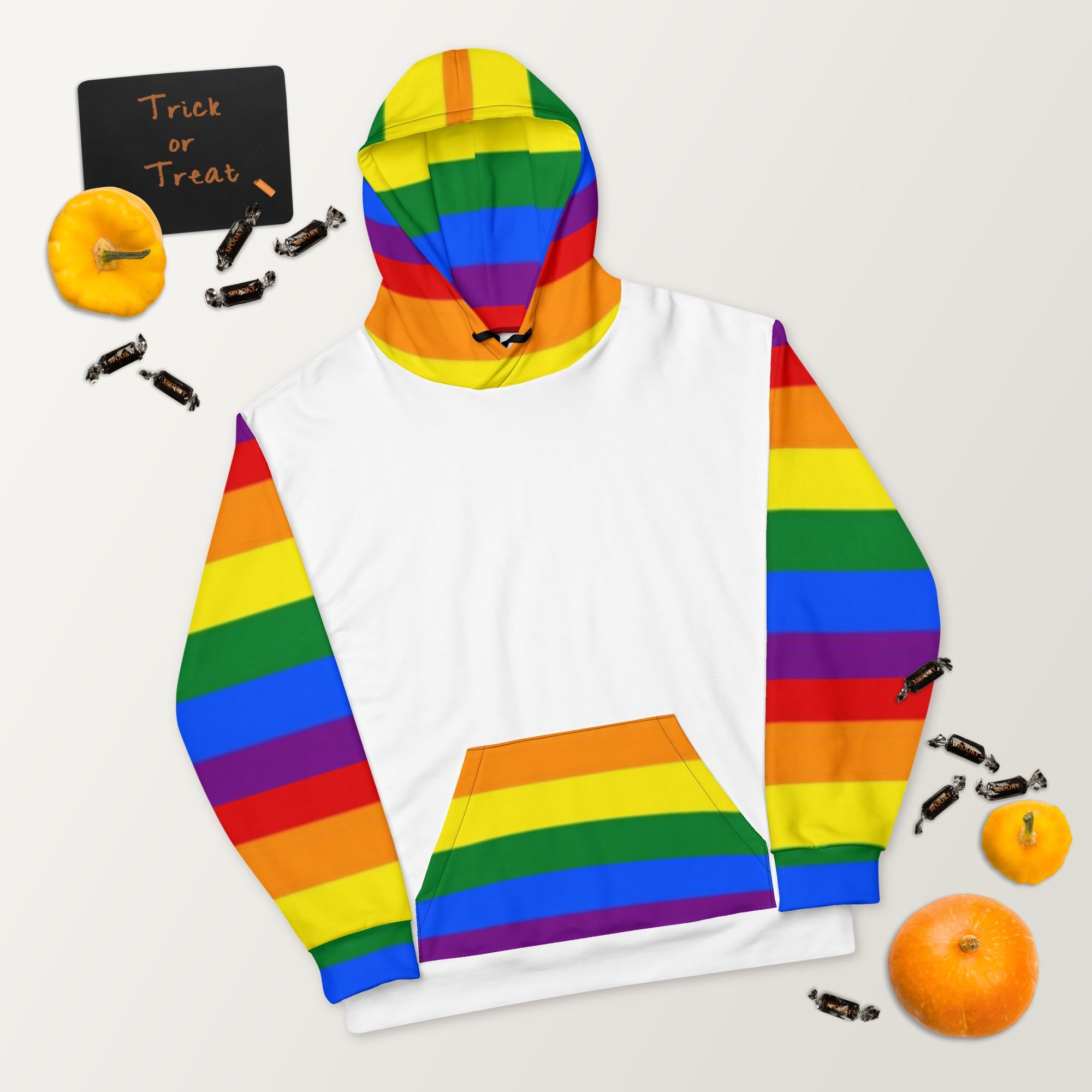 Pride Rainbow Flag Hoodie – Colourful LGBTQIA+ Statement | Sustainable, Soft & Comfortable Fit