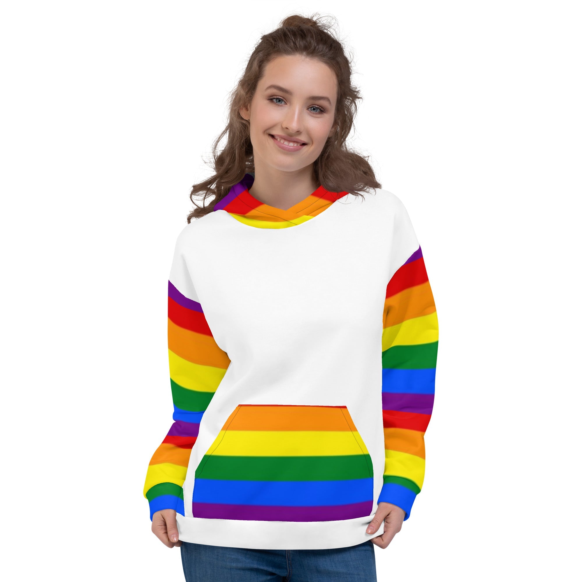 Pride Rainbow Flag Hoodie – Colourful LGBTQIA+ Statement | Sustainable, Soft & Comfortable Fit