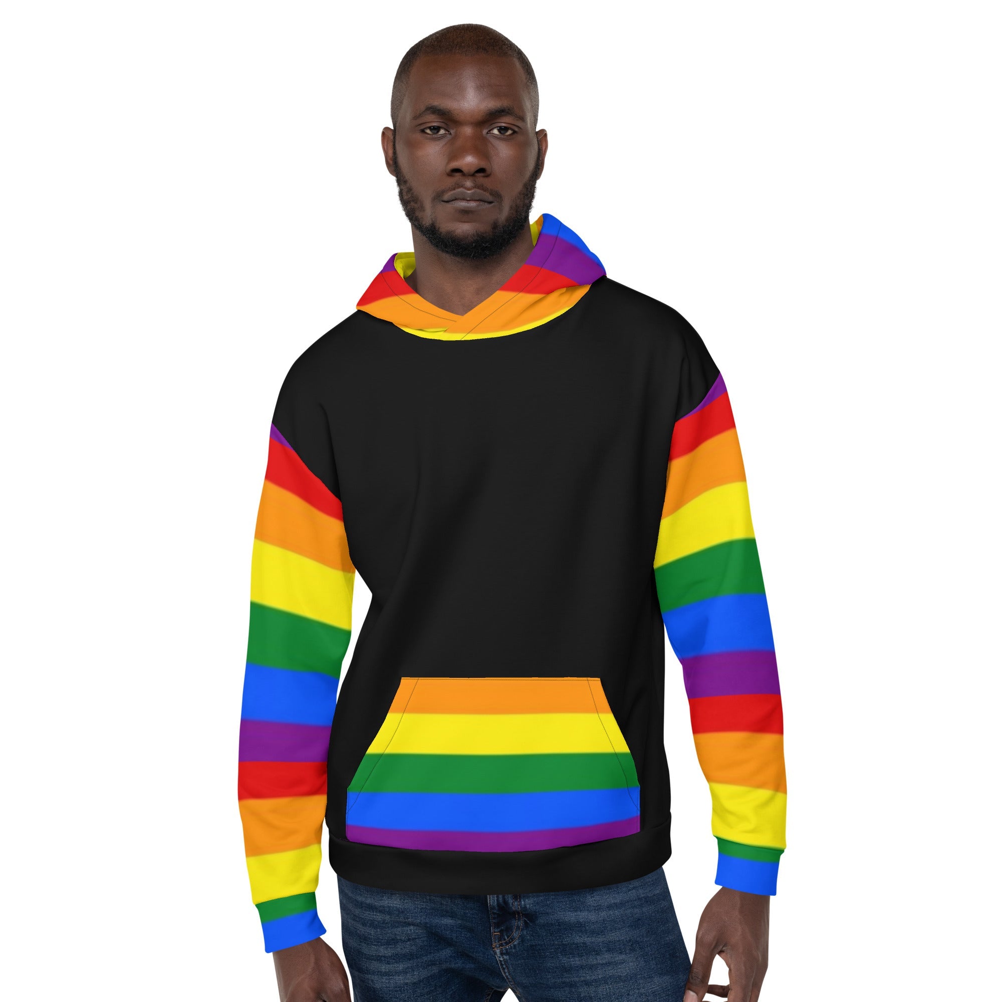 Rainbow Pride Flag Hoodie – LGBTQIA+ Statement | Colourful, Soft & Eco-Conscious Fit