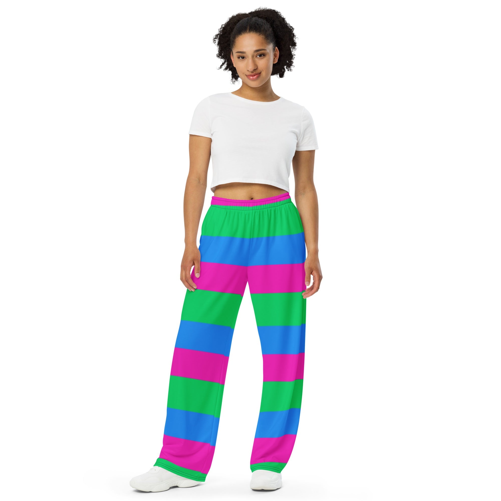 Wide-Leg Pants with Polysexual Pride Flag – Colourful, Comfortable & Inclusive Design