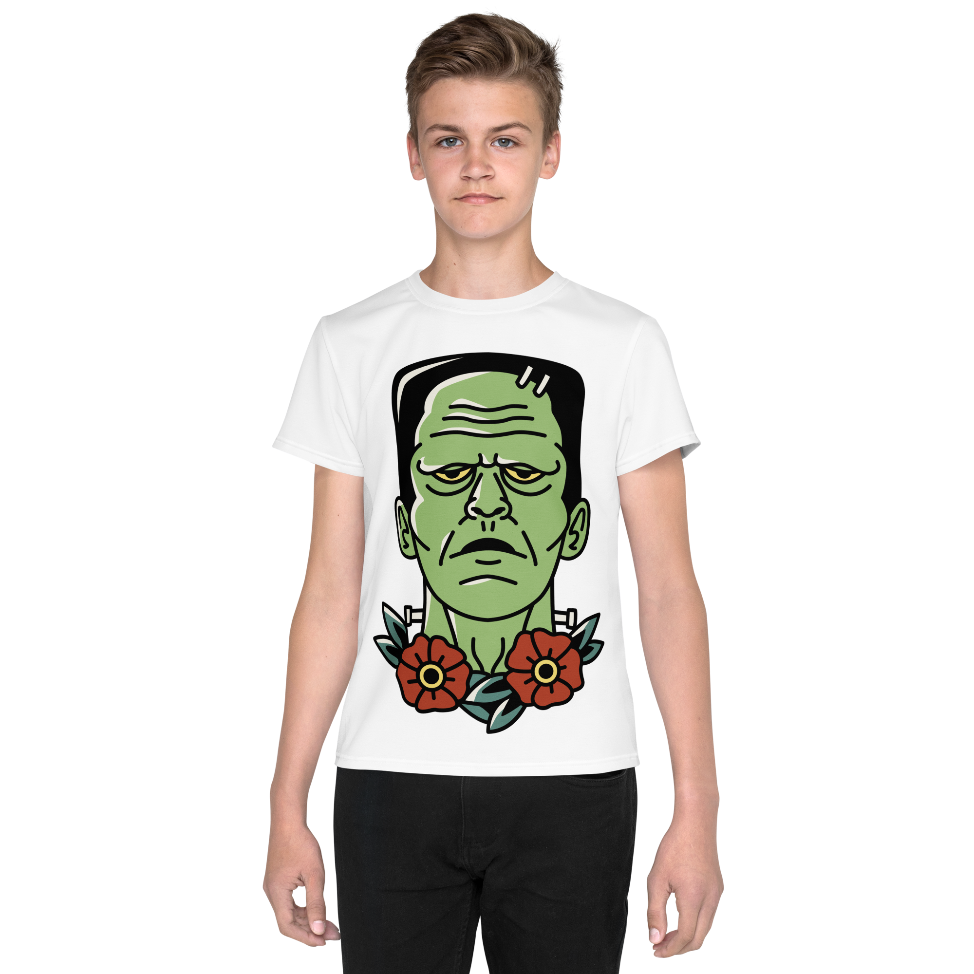 Camiseta juvenil cuello redondo frankenstein