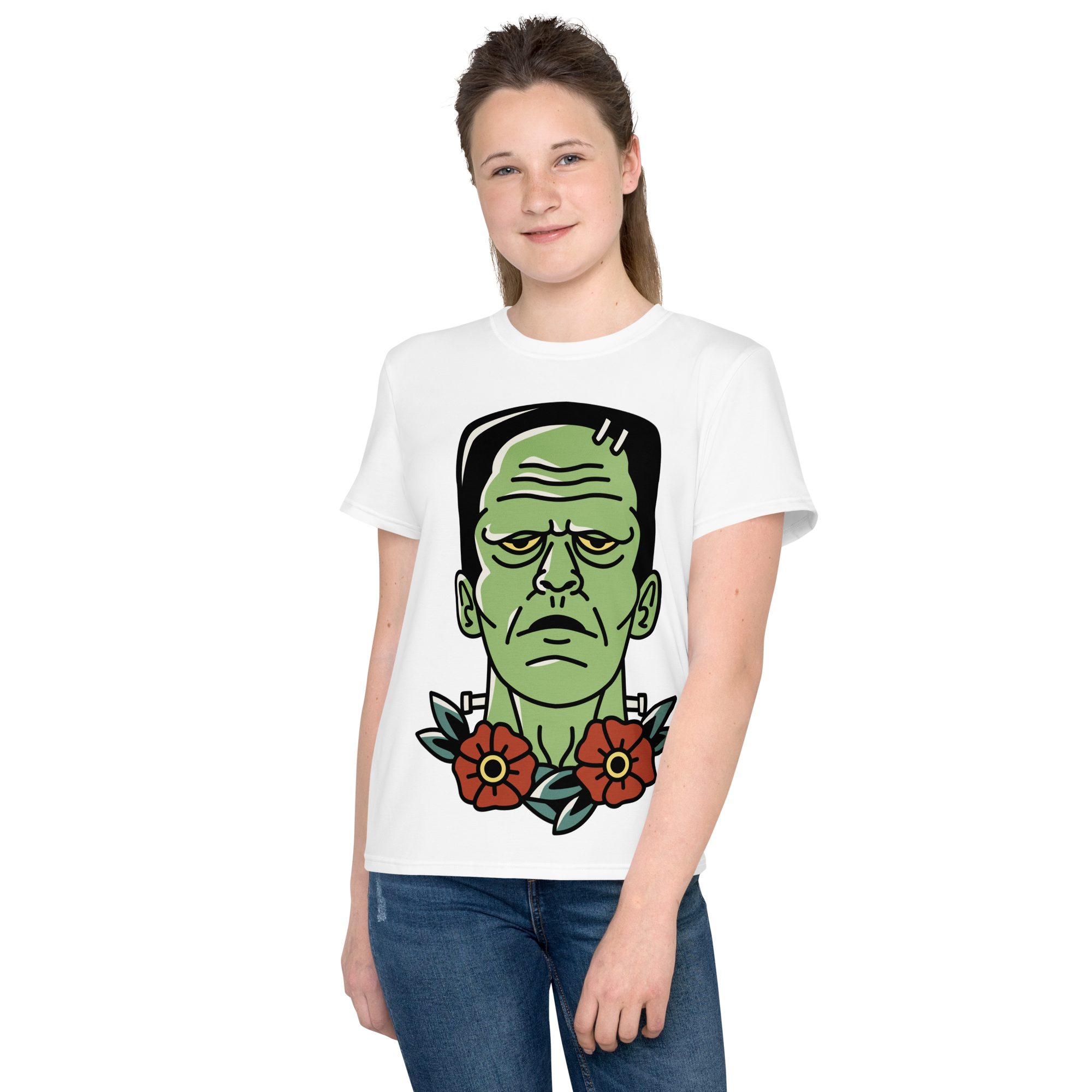 Camiseta juvenil cuello redondo frankenstein