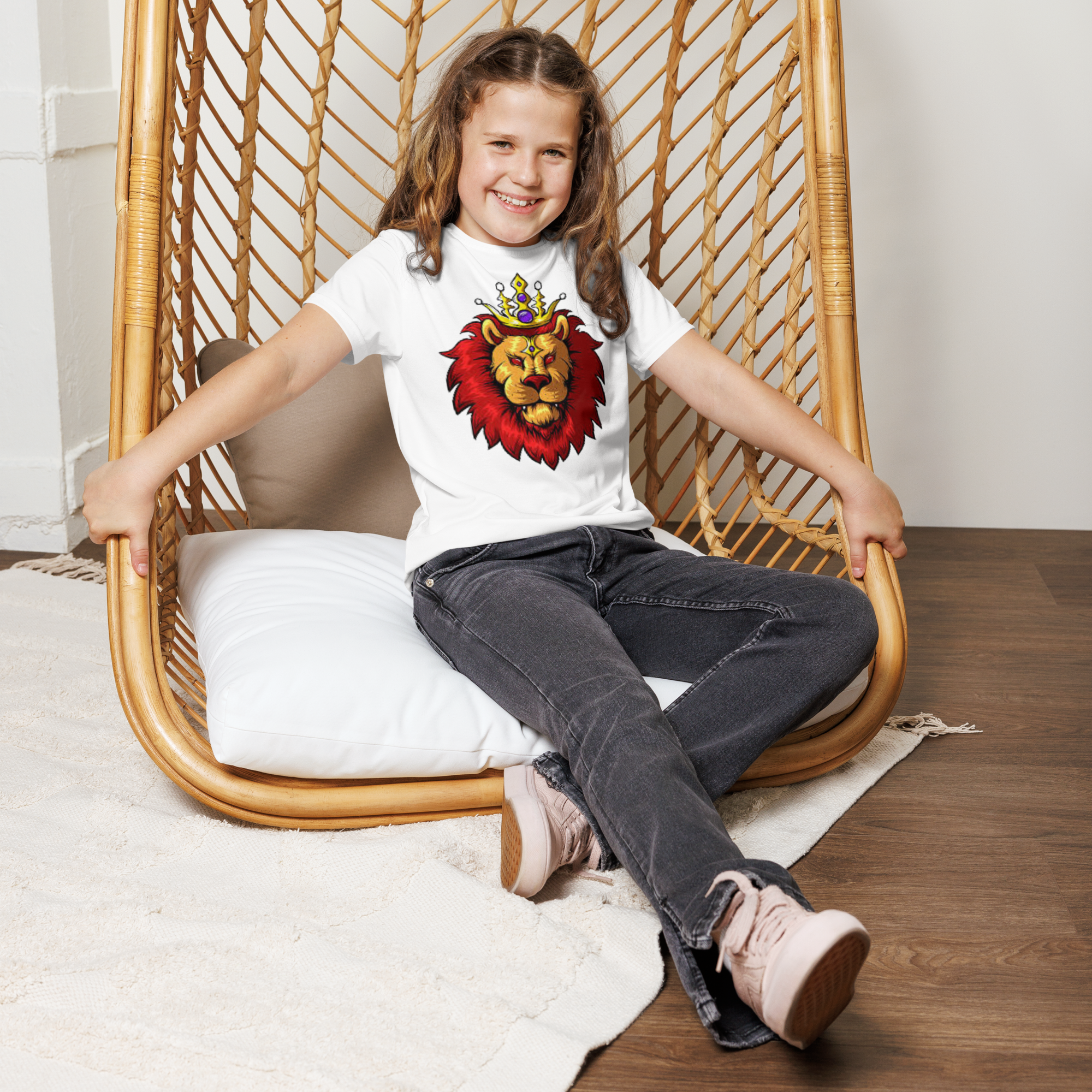 Camiseta juvenil com gola redonda Lion King