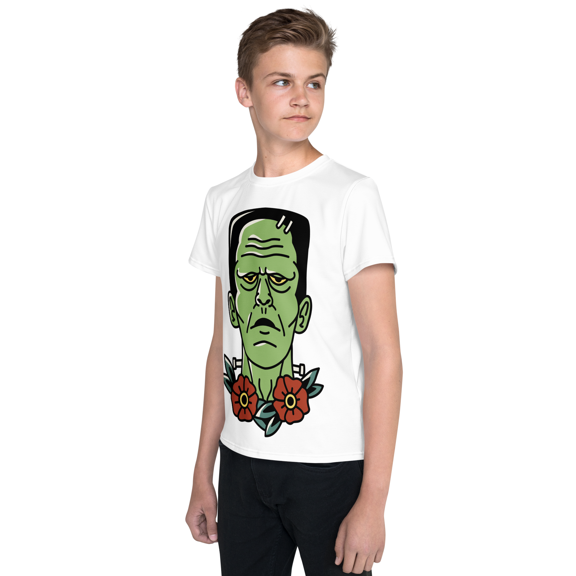Camiseta juvenil cuello redondo frankenstein
