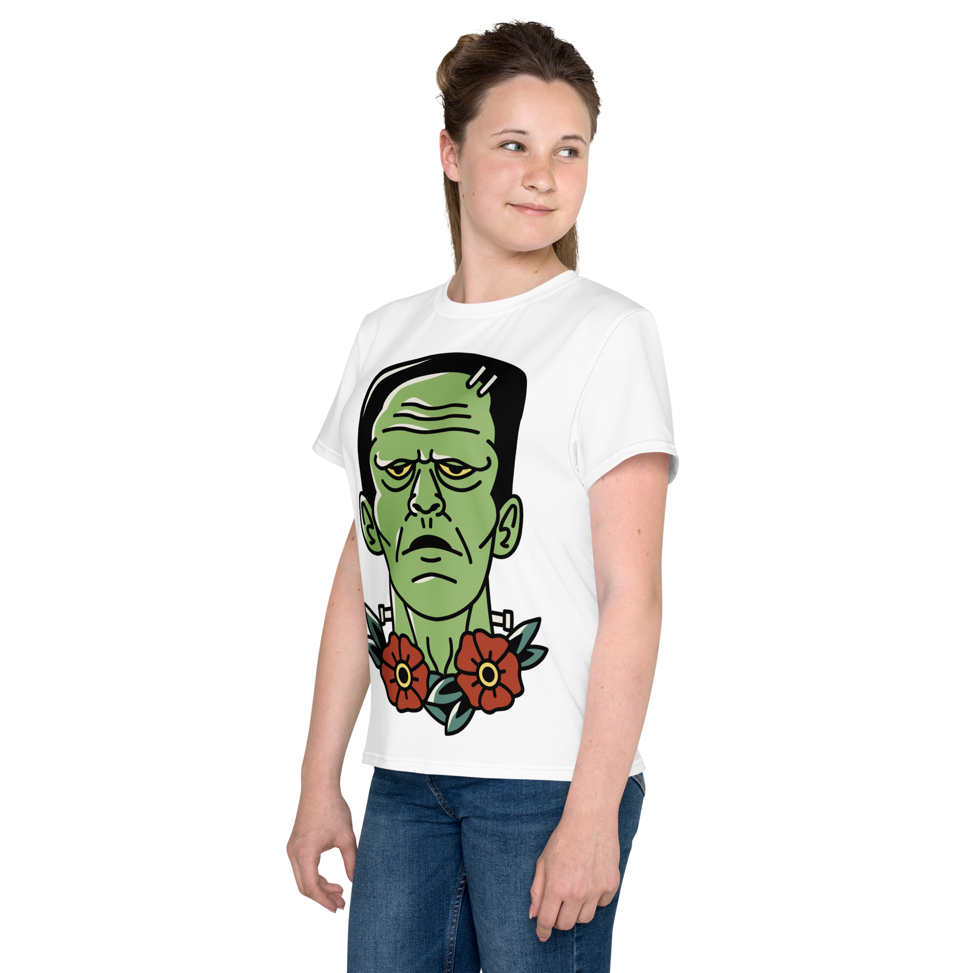 Camiseta juvenil cuello redondo frankenstein