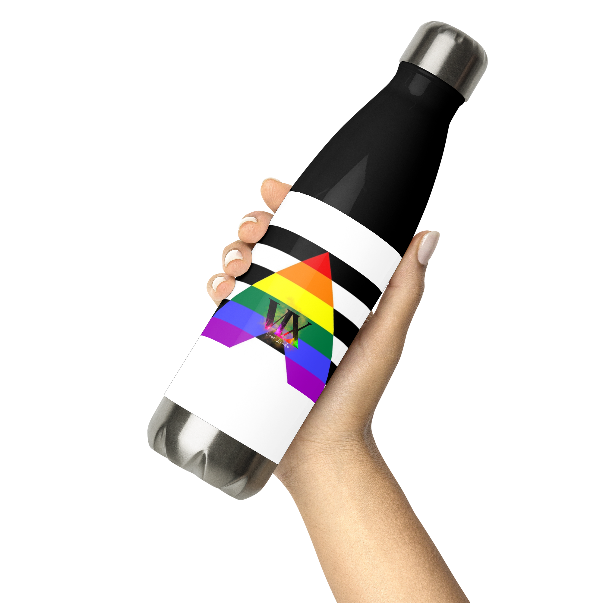 Botella de agua de acero inoxidable Bandera recta de aliado
