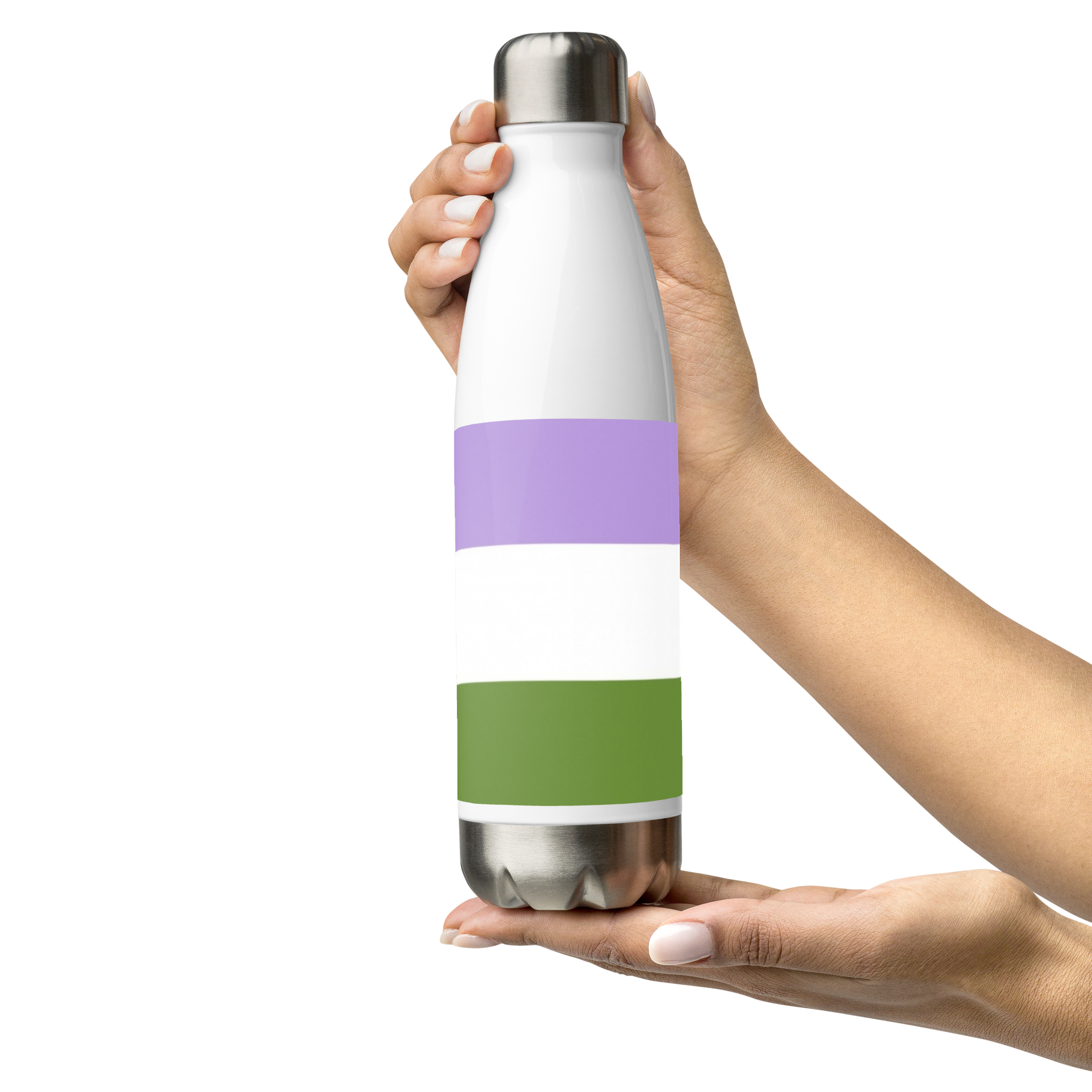 Garrafa de água de aço inoxidável Bandeira Genderqueer