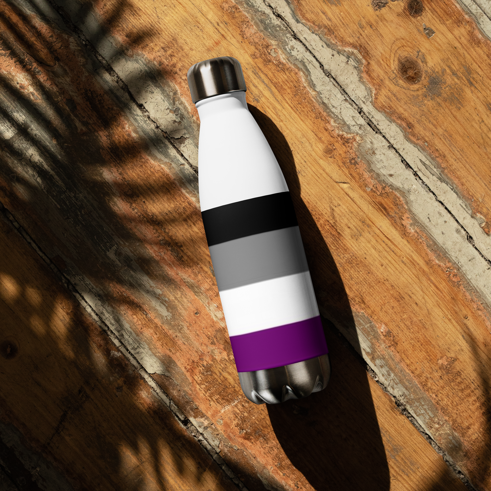 VOCE LINDX Asexual Flag Stainless Steel Water Bottle – 500 ml Vacuum-Insulated, Leak-Proof, Colourful Design