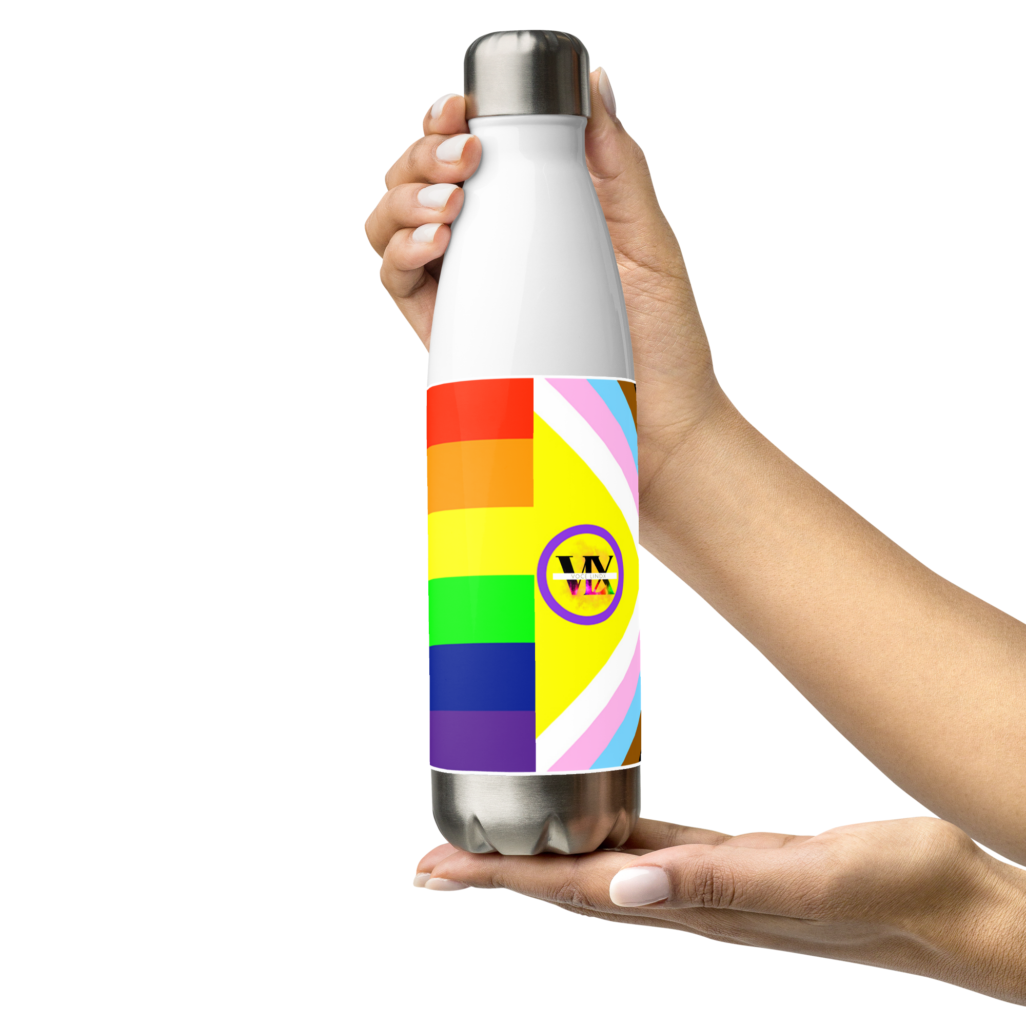 Garrafa de água de aço inoxidável Pride Intersex-Inclusive