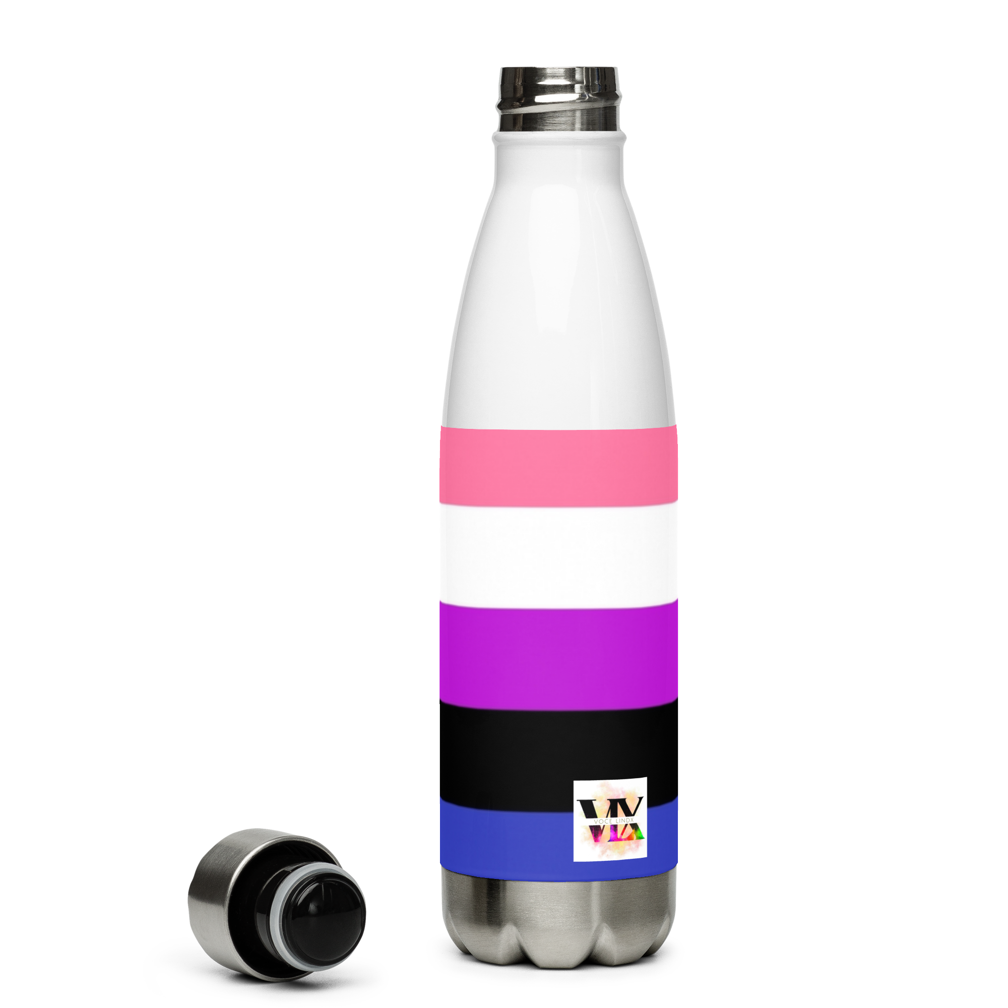 Botella de agua de acero inoxidable Genderfluid Pride