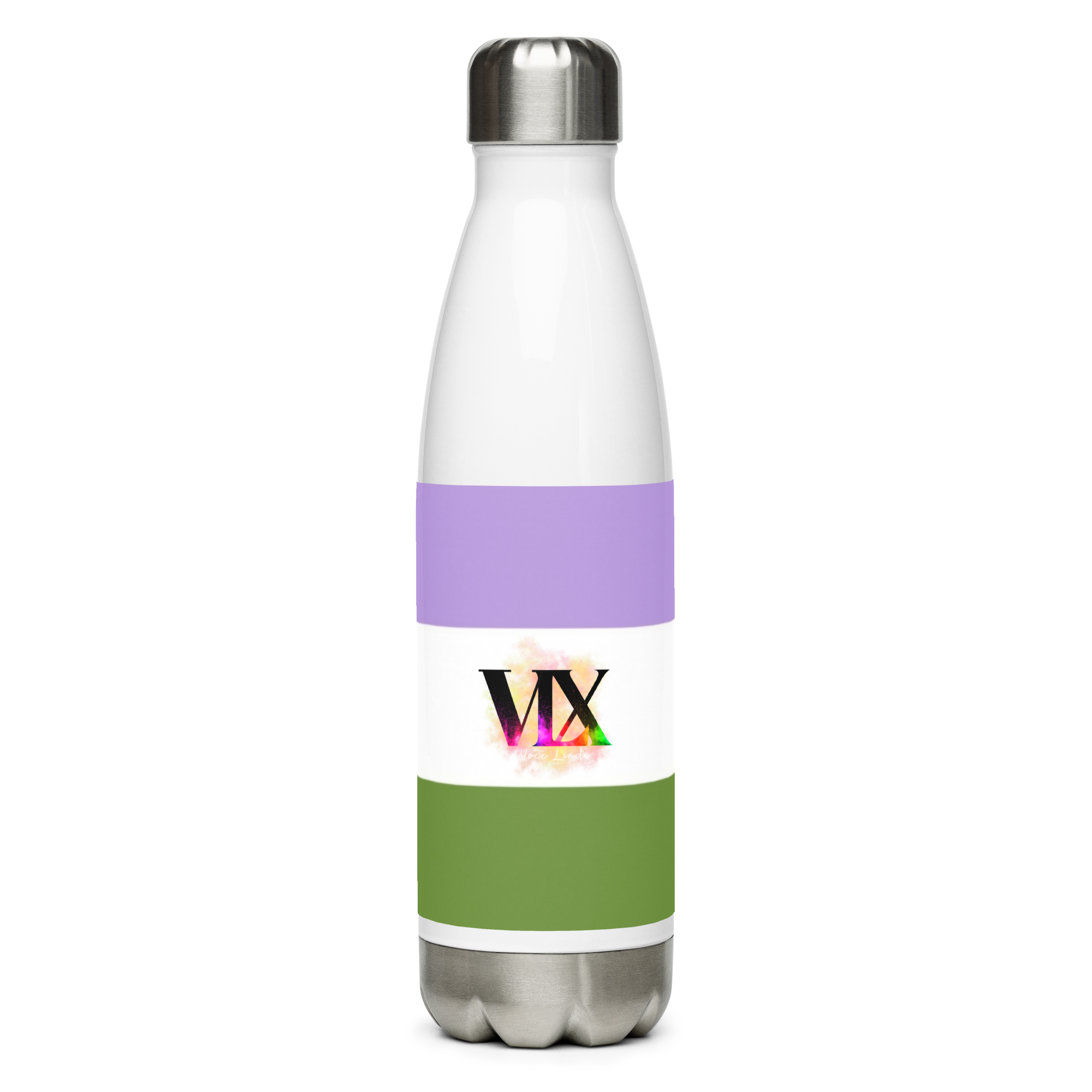Garrafa de água de aço inoxidável Bandeira Genderqueer