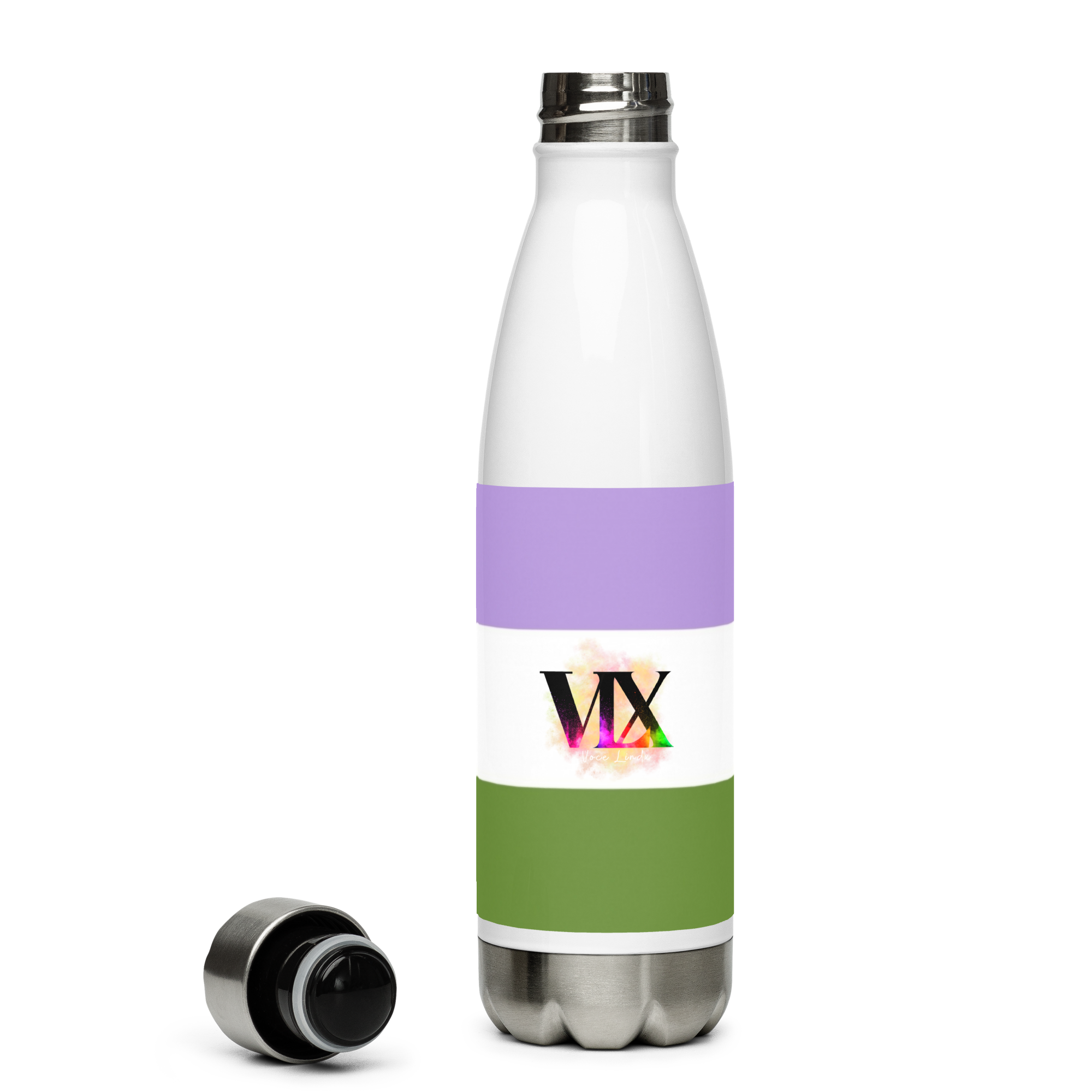 Garrafa de água de aço inoxidável Bandeira Genderqueer