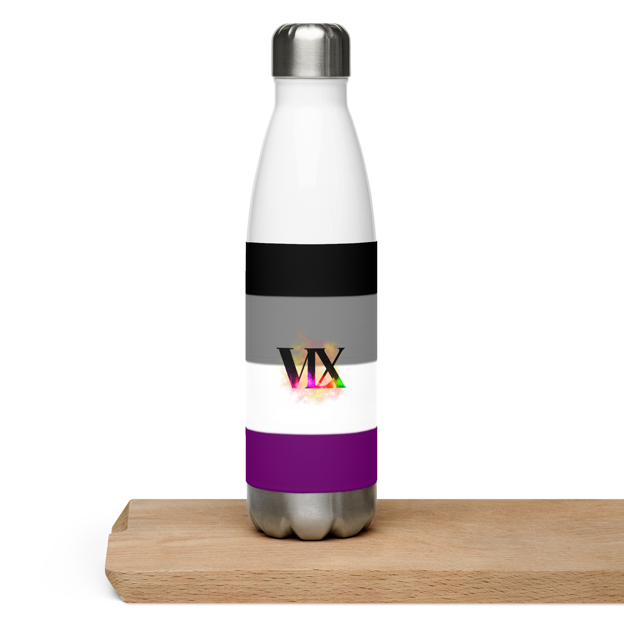 VOCE LINDX Asexual Flag Stainless Steel Water Bottle – 500 ml Vacuum-Insulated, Leak-Proof, Colourful Design