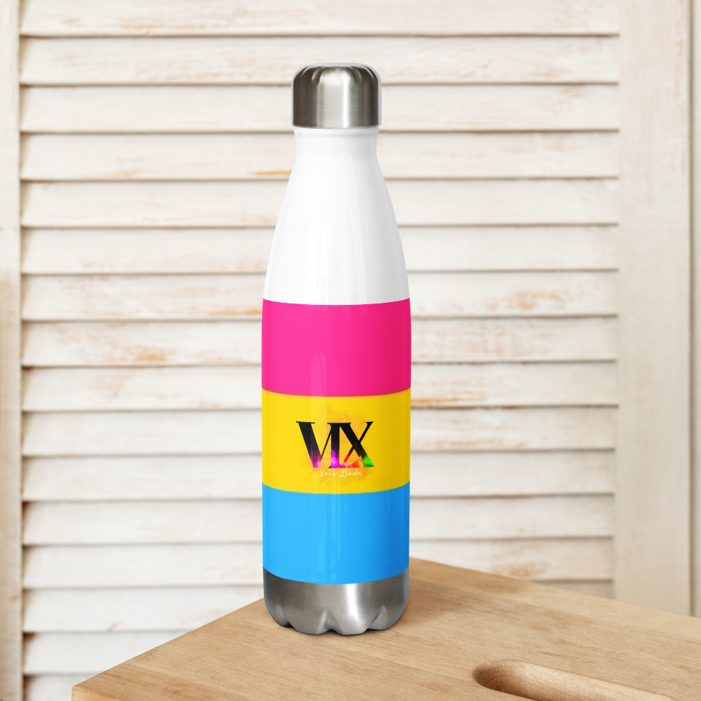 Garrafa de água de aço inoxidável Bandeira Pansexual