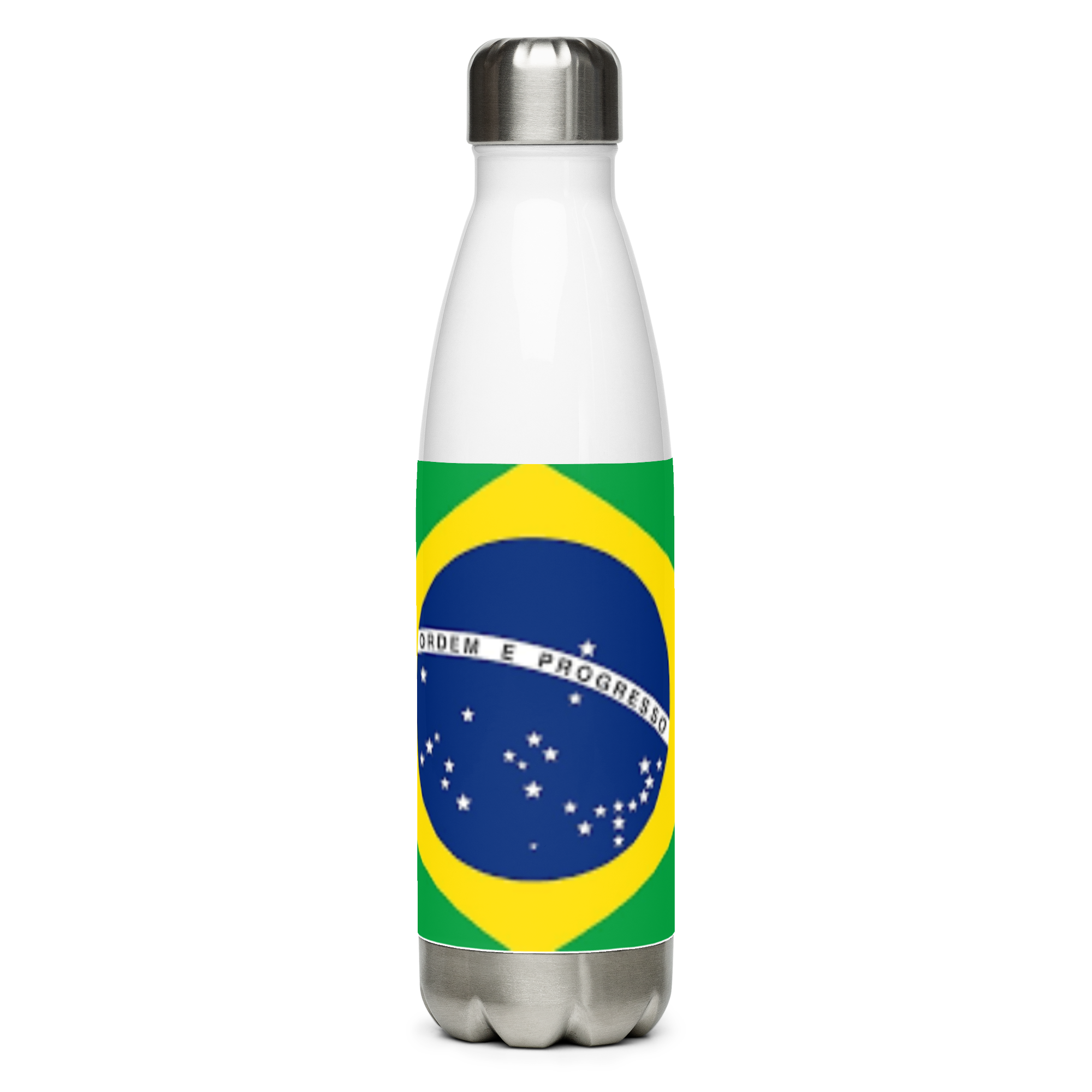 Garrafa de água de aço inoxidável Bandeira do Brasil