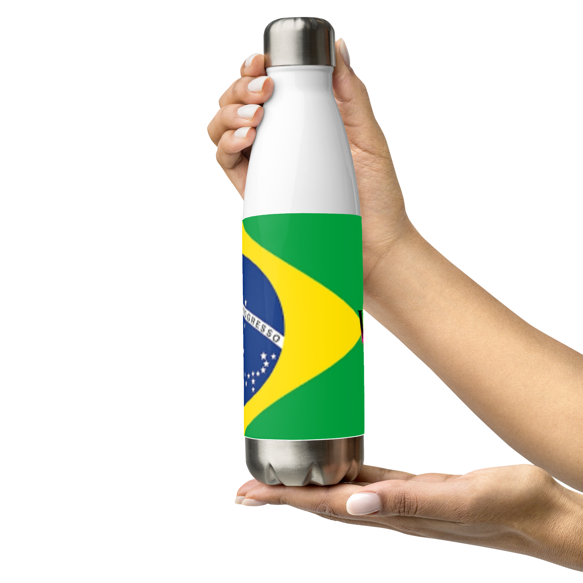 Garrafa de água de aço inoxidável Bandeira do Brasil