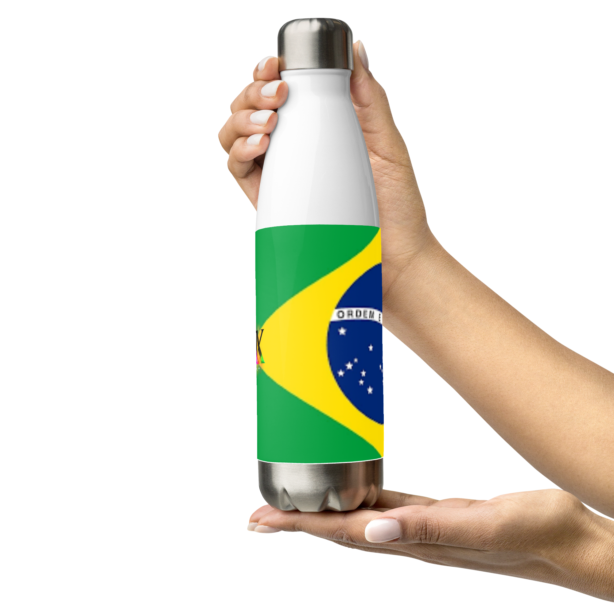 Garrafa de água de aço inoxidável Bandeira do Brasil