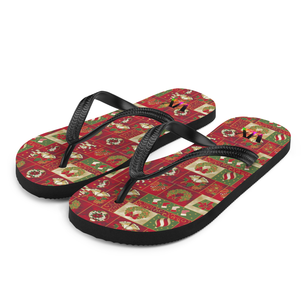 Chanclas navideñas de Papá Noel rojo