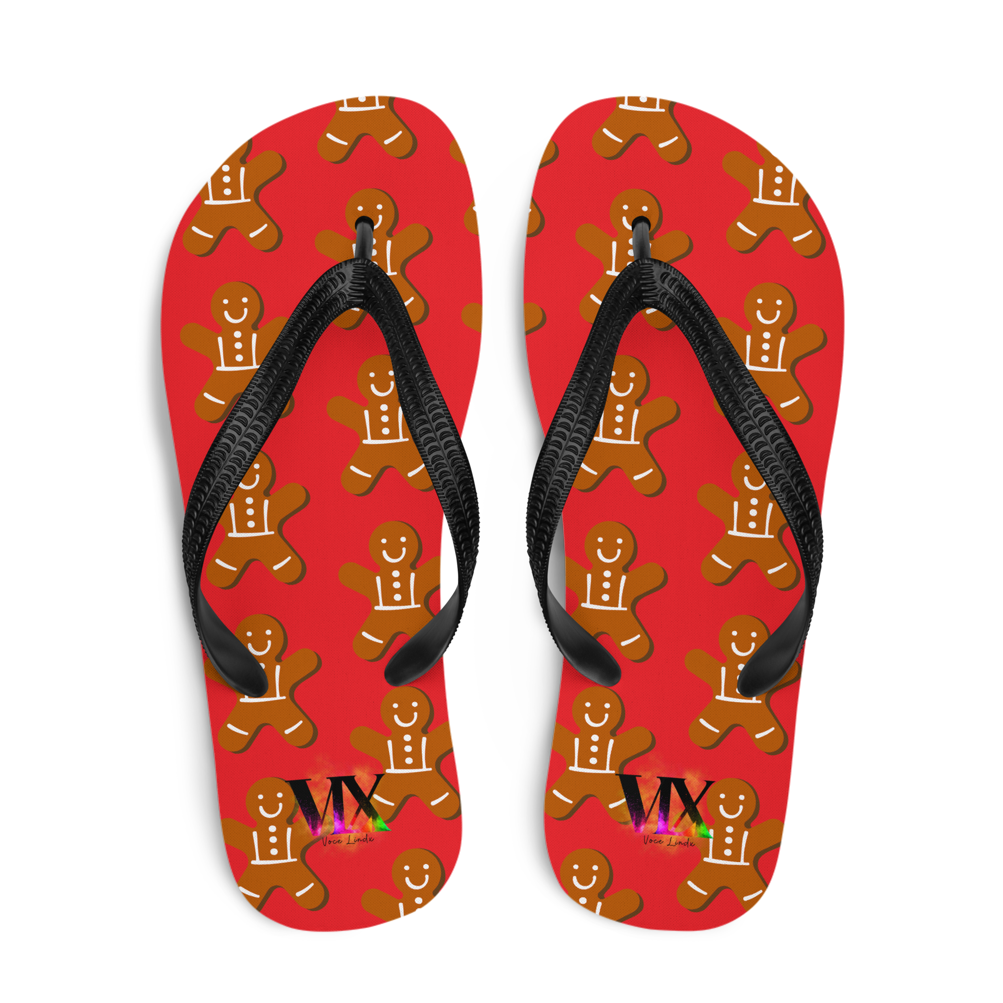 Chanclas de regalo de Navidad con galletas de jengibre