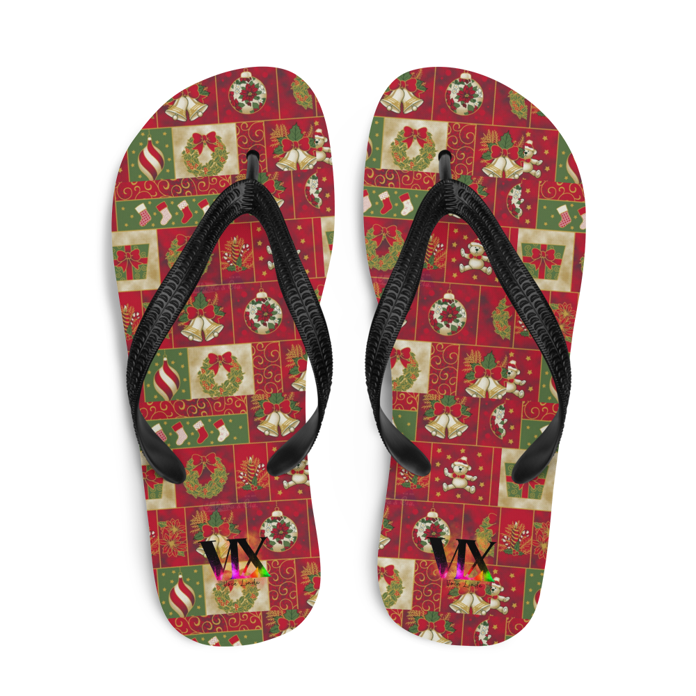 Chanclas navideñas de Papá Noel rojo