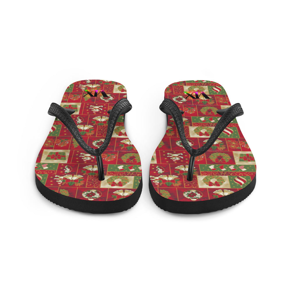 Chanclas navideñas de Papá Noel rojo