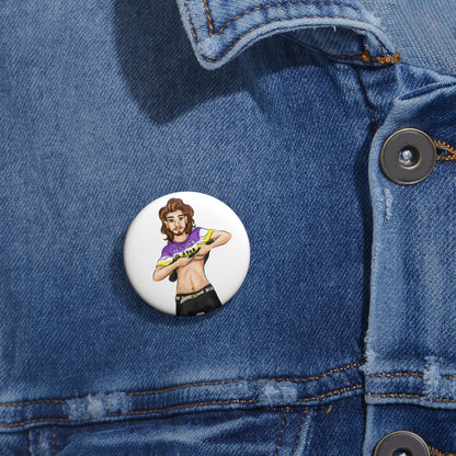 Gender Is Over Pin Button – Gender-Free, Inclusive LGBTQIA+ Art, Glossy Metal, Multiple Sizes | Voce Lindx