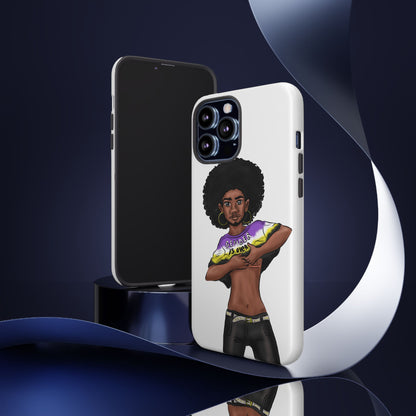 Gender Is Over Tough Phone Case – Gender-Free, Black Representation Art, Dual Layer Protection | Voce Lindx