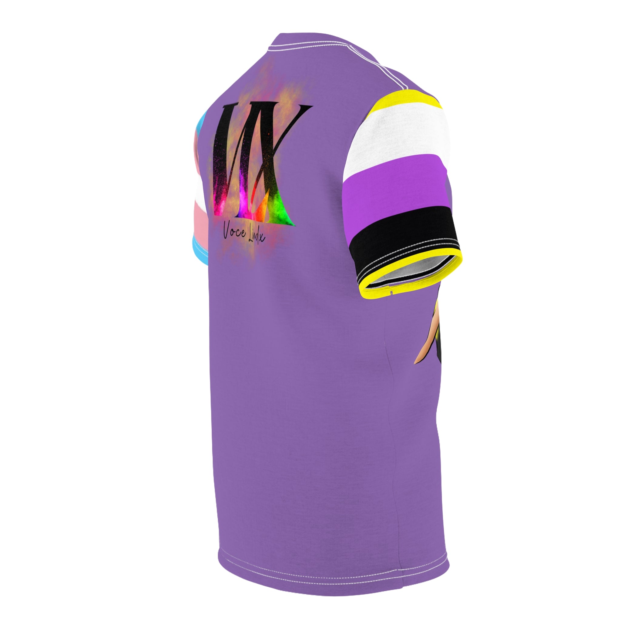 Gender Is Over Gender-Free Tee – Nonbinary &amp; Trans Pride Sleeves, Inclusive LGBTQIA+ Art, Lightweight Polyester | Voce Lindx