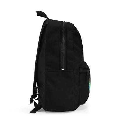 Trans em Trans Black Backpack – Butterfly and Globe Print | Inclusive LGBTQIA+ Backpack | Voce Lindx