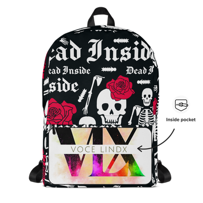 Mochila Calavera Flor Roja