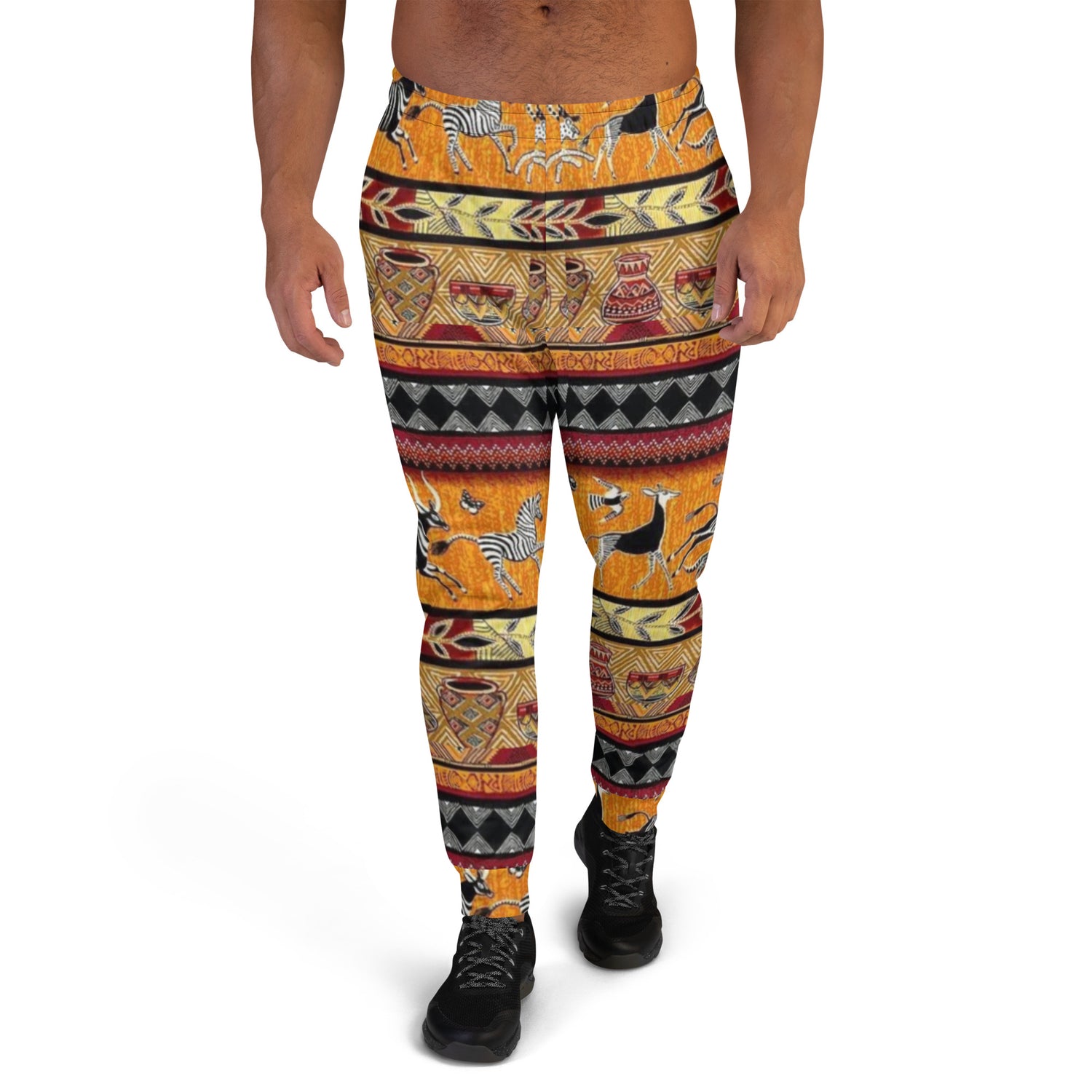 VOCE LINDX African Animals Joggers – 100 % Polyester Sublimation Print – Inclusive &amp; Durable Lounge Pants