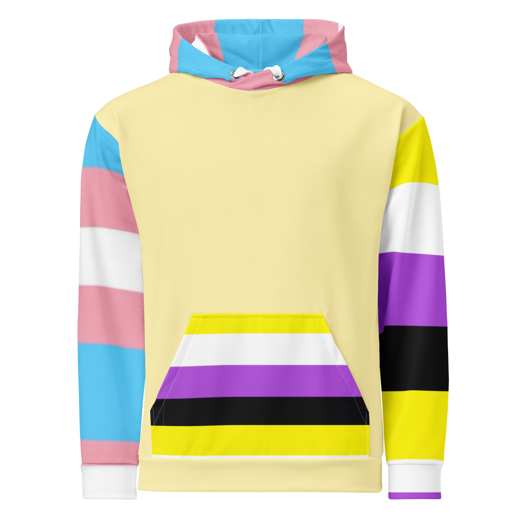 Trans + Non-Binary Flag Hoodie – Inclusive Pride Fashion | Comfortable &amp; Gender-Free Statement Wear