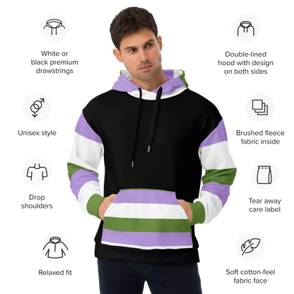 Sudadera con capucha Bandera del orgullo Genderqueer