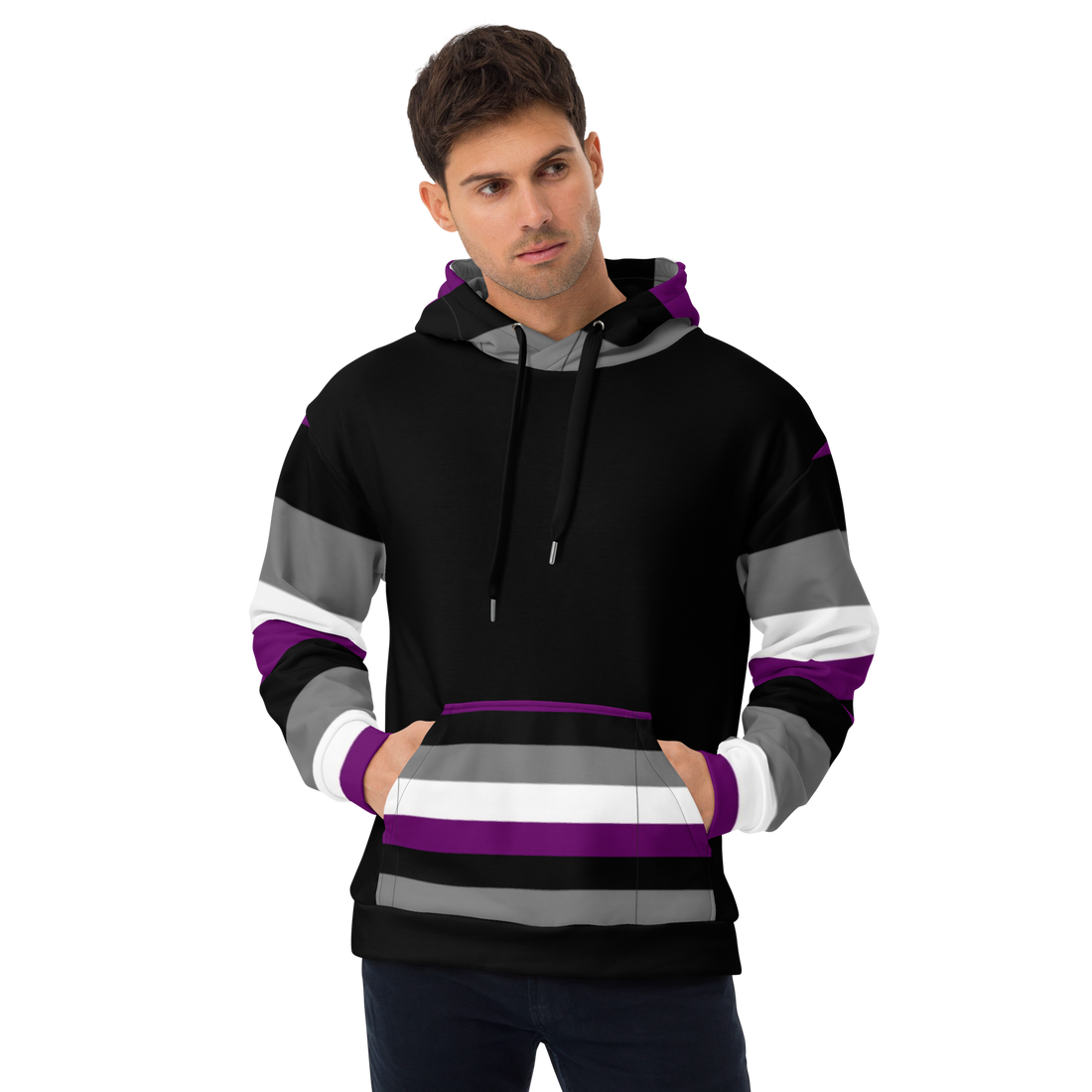 Sudadera con capucha Bandera del orgullo asexual