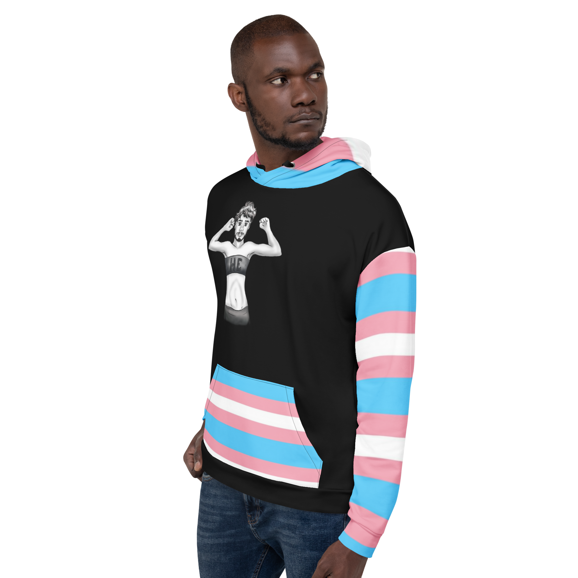Transgender Flag Hoodie – Relaxed Fit, Premium Cotton Blend | Visible Pride Wear