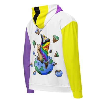 Sudadera con capucha y cremallera no binaria
