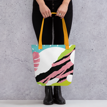 Large Abstract Floral Tote Bag – Durable, Colourful, Eco-Friendly Shoulder Bag for Everyday Use
