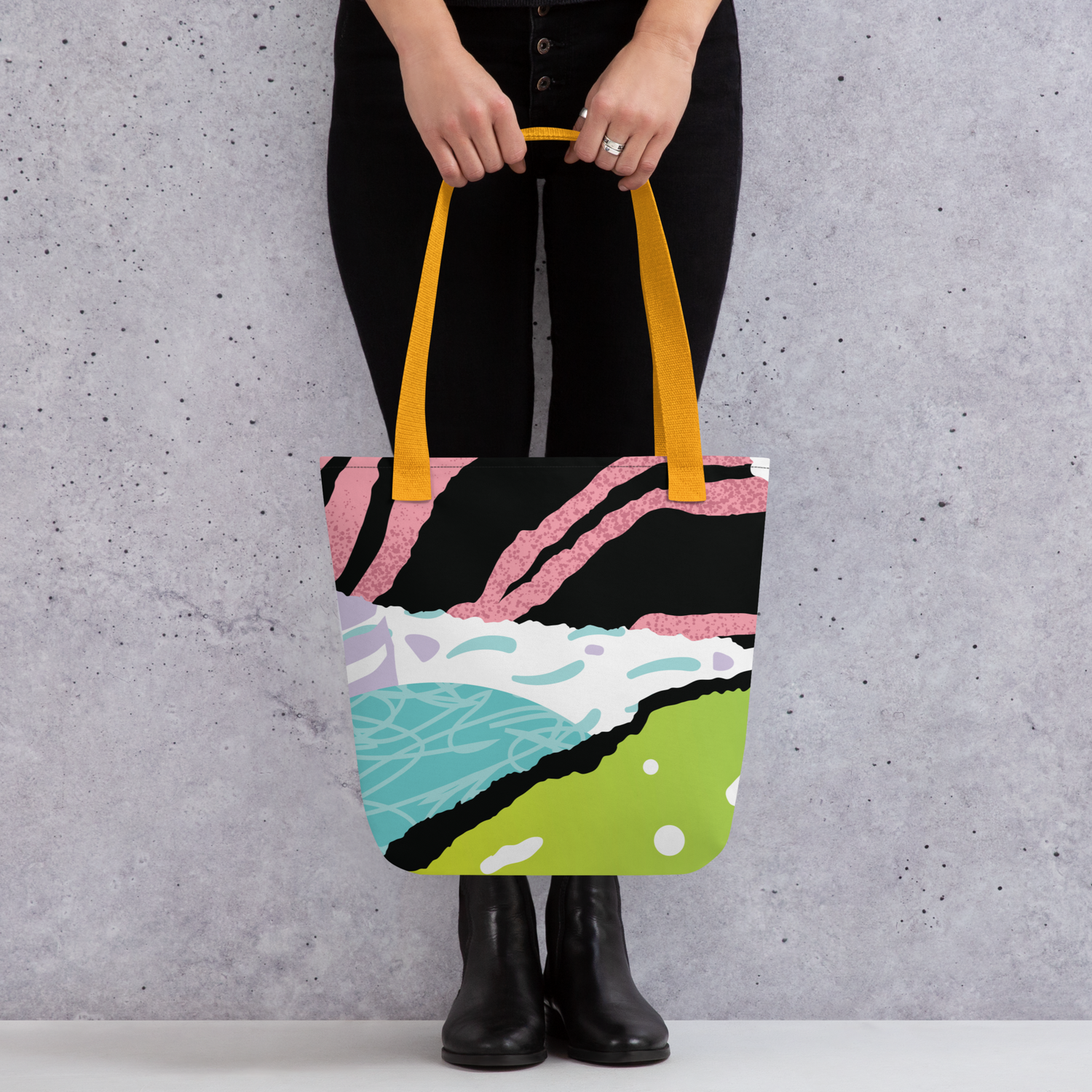 Large Abstract Floral Tote Bag – Durable, Colourful, Eco-Friendly Shoulder Bag for Everyday Use