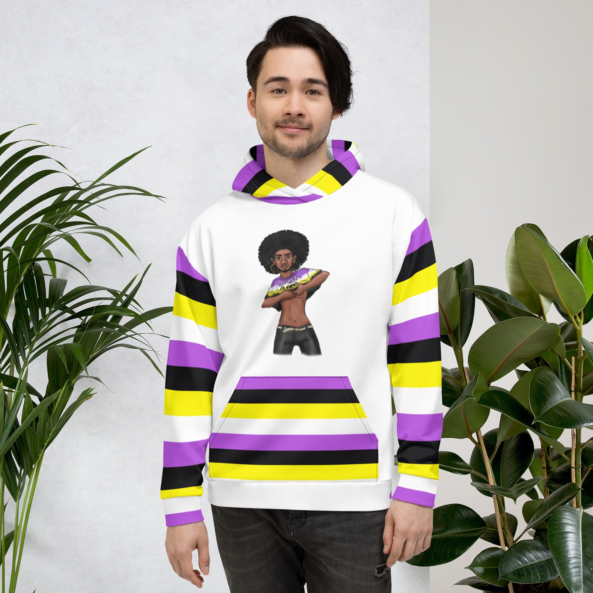 “Gender Is Over” Hoodie – Diverse Pride Flag Design | Recycled, Comfortable &amp; Inclusive Fit
