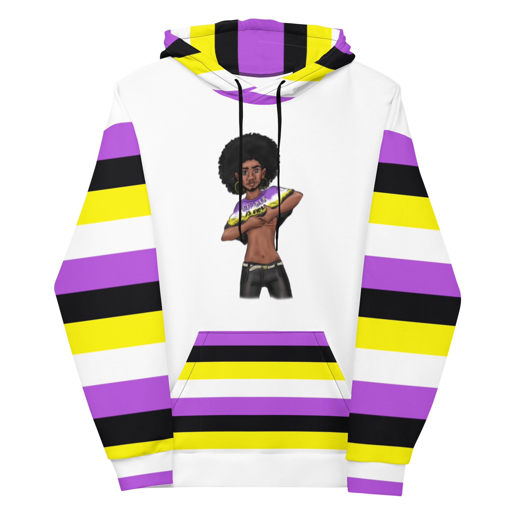 “Gender Is Over” Hoodie – Diverse Pride Flag Design | Recycled, Comfortable &amp; Inclusive Fit
