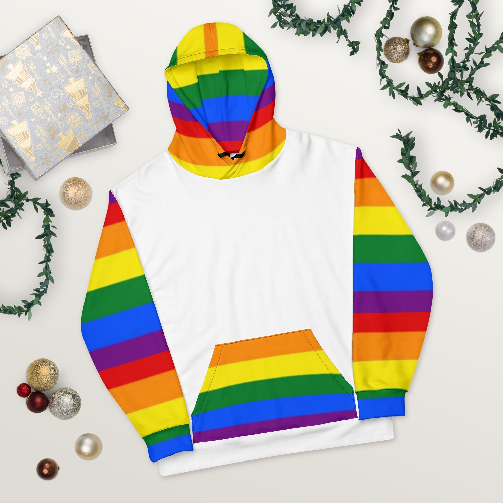 Pride Rainbow Flag Hoodie – Colourful LGBTQIA+ Statement | Sustainable, Soft &amp; Comfortable Fit