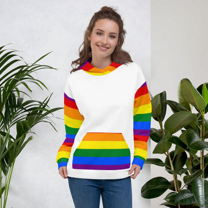 Pride Rainbow Flag Hoodie – Colourful LGBTQIA+ Statement | Sustainable, Soft &amp; Comfortable Fit