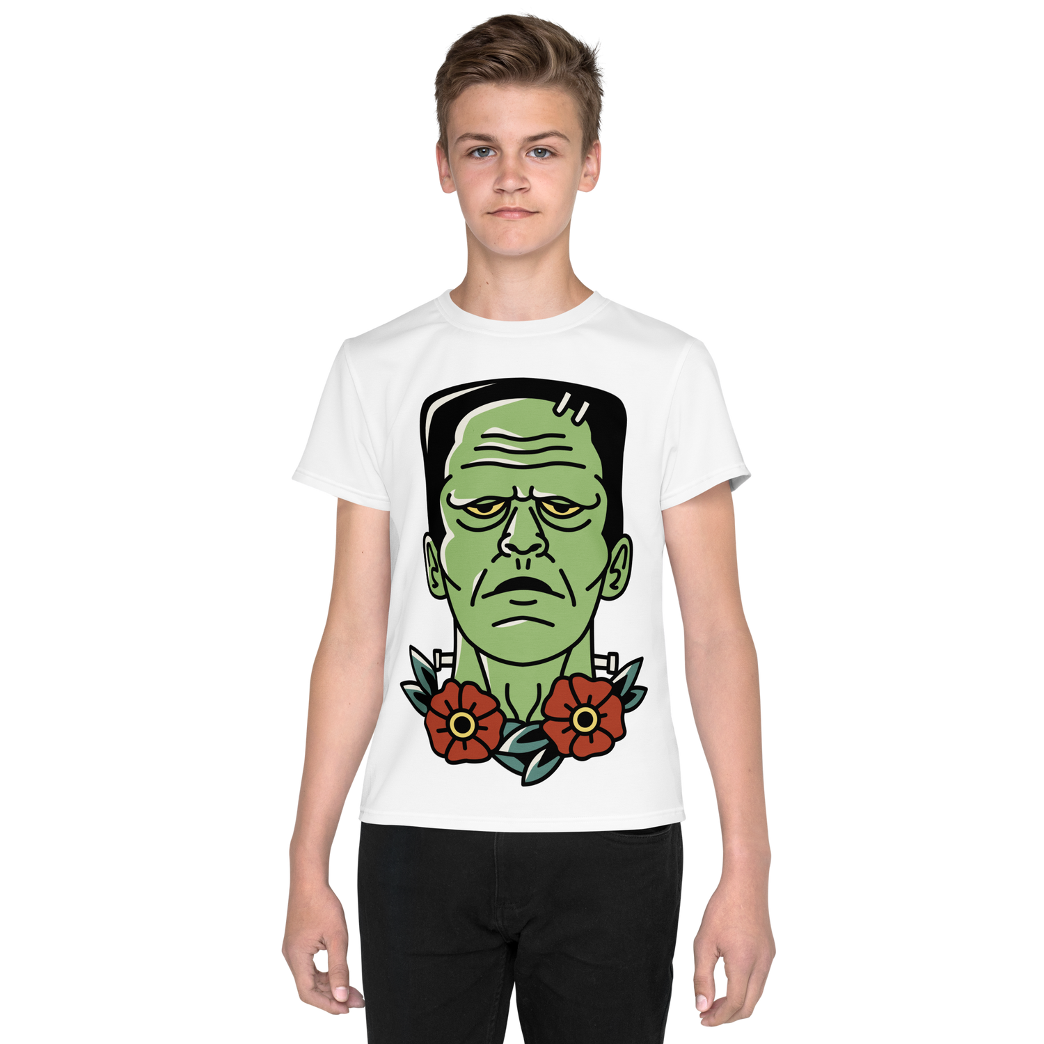 Camiseta juvenil cuello redondo frankenstein
