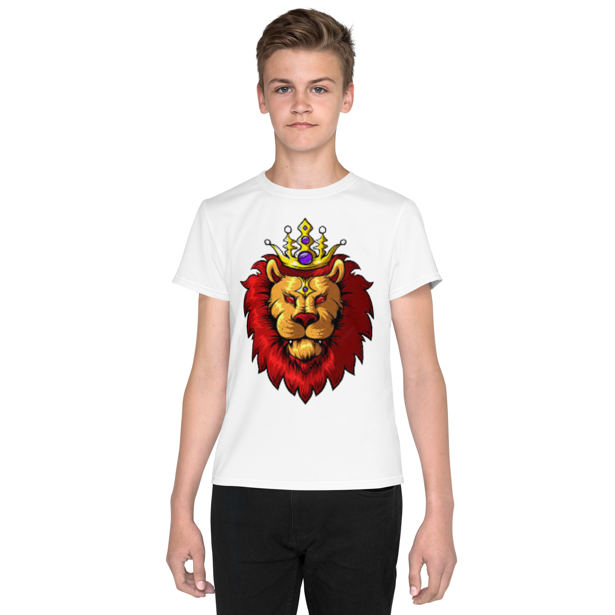 Camiseta juvenil com gola redonda Lion King